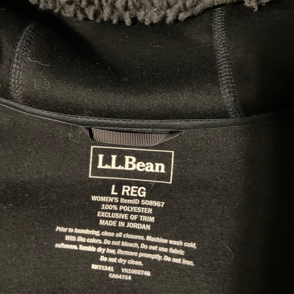L.L. Bean Charcoal Teddy Jacket with Hood - Picture 2 of 5